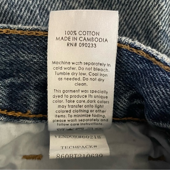 PacSun High Rise Straight Jeans Women’s 27 (28x25) Blue Ripped Skater Button Fly - Picture 15 of 15